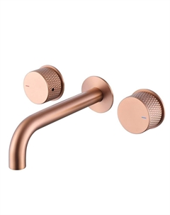 Смеситель для раковины встраиваемый Abber Wasser Kreis розовое золото двухвентильный (AF81122MRG)