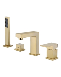 Смеситель на борт ванны Abber Daheim золото однорычажный с лейкой (AF8213G)