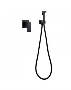 Смеситель с гигиеническим душем встраиваемый Abber Wasserfall со скрытой частью в комплекте черный (AF8625B)
