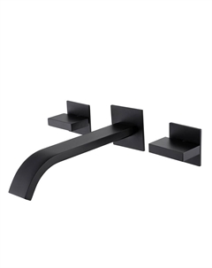 Смеситель для раковины встраиваемый Abber Wasserfall черный двухвентильный (AF8612B)