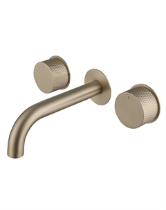 Смеситель для раковины встраиваемый Abber Wasser Kreis золото двухвентильный (AF81122G)