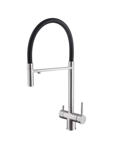 Смеситель для кухни Wasser Kreis сатин с высоким изливом с подключением к фильтру однорычажный (AF81141SP) Abber