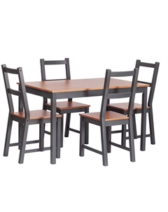 Обеденная группа антик графит стол и 4 стула Sonata Dining Set (21793) Tetchair
