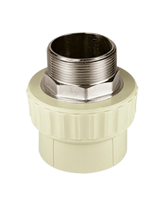 Муфта полипропиленовая 63 мм х 2 НР(ш) под ключ серая (10135063Г) Valfex