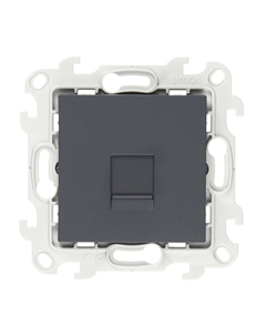 Розетка компьютерная 24 Harmonie встраиваемая графит 2хRJ45 (2410598-038) Simon