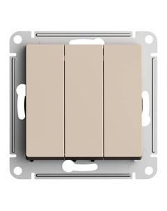 Выключатель AtlasDesign трехклавишный встраиваемый песочный (ATN001231) Systeme electric
