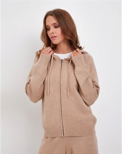 Бежевое трикотажное женское худи Mascotte