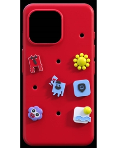 Чехол-накладка iPhone 13 Pro Max Красный с отверстиями для джиббитсов Мтс