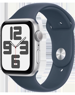 Часы Watch SE 2023 GPS 44мм корпус из алюминия Серебро + ремешок Sport Band Грозовой синий (new) Apple