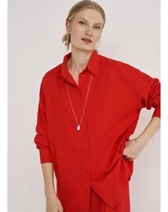 Рубашка изо льна с вискозой, Красный Ostin