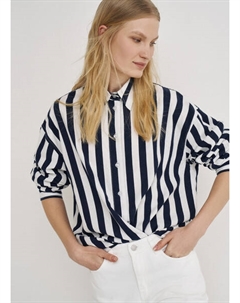 Рубашка изо льна с вискозой, Синий Ostin