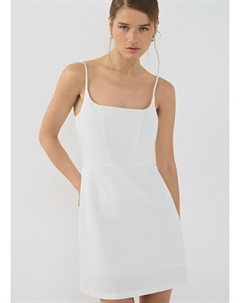 Сарафан мини со льном, Белый Ostin