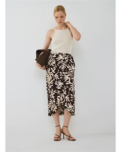 Юбка миди изо льна, Коричневый Ostin