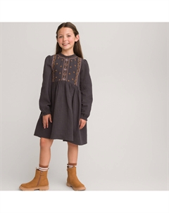 Платье Signature с длинными рукавами серый Laredoute