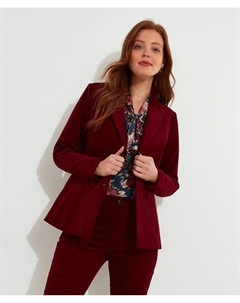 Жакет с двубортной застежкой из вельвета красный Laredoute