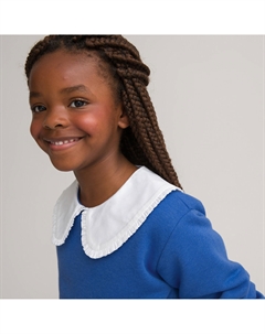 Свитшот с закругленным отложным воротником из мольтона синий Laredoute