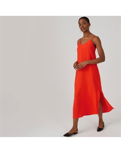 Платье длинное с тонкими бретелями оранжевый Laredoute