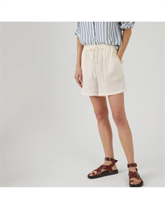 Шорты из газовой хлопчатобумажной ткани белый Laredoute