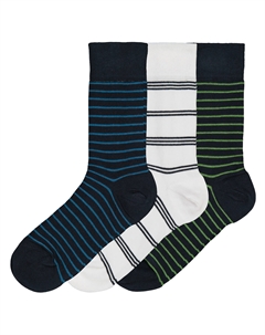 Комплект из трех пар носков в полоску синий Laredoute