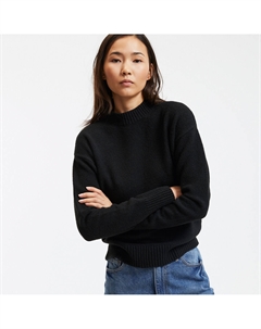 Пуловер с круглым вырезом черный Laredoute