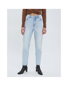 Джинсы прямые с высокой посадкой синий Laredoute