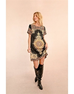 Платье прямое с принтом черный Laredoute