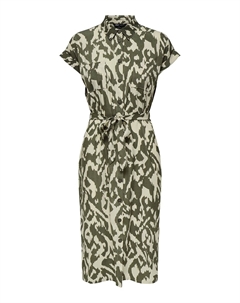 Платье-рубашка с завязками зеленый Only