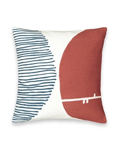 Чехол на подушку с вышивкой Mihna синий Laredoute