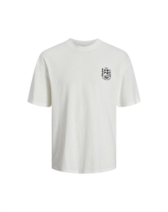 Футболка с круглым вырезом и логотипом белый Laredoute