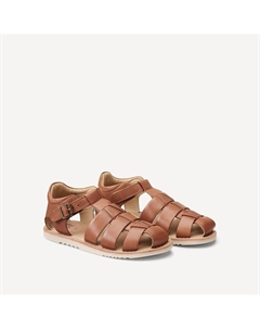 Сандалии из кожи закрытые каштановый La redoute collections