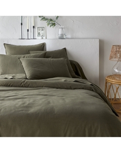 Пододеяльник из хлопковой фланели Clara зеленый Laredoute