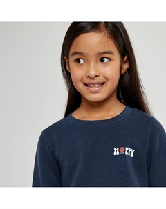 Свитшот с круглым вырезом и надписью из мольтона синий Laredoute