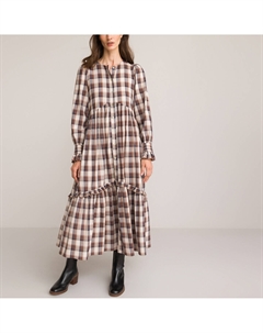 Платье-макси на пуговицах в шотландскую клетку другие Laredoute