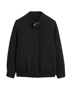 Жакет-бомбер на молнии из ткани букле черный La redoute collections