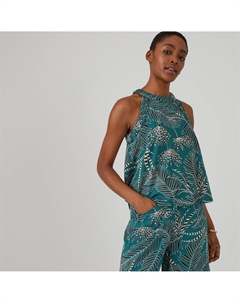 Топ с принтом с американскими проймами зеленый Laredoute