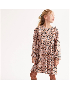 Платье из джерси с цветочным принтом с воланами розовый Laredoute