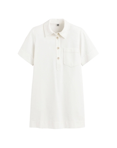 Платье короткое из денима белый Laredoute