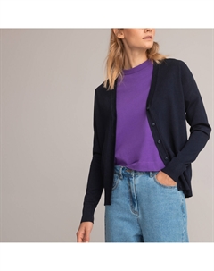 Кардиган базовый с V-образным вырезом  синий Laredoute