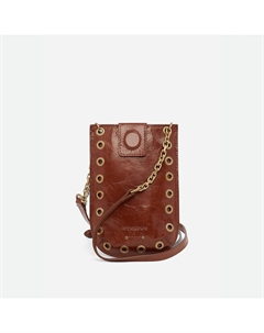 Клатч для смартфона с ремешком каштановый Laredoute