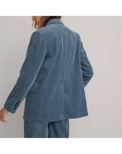 Блейзер Signature приталенного покроя из вельвета синий Laredoute