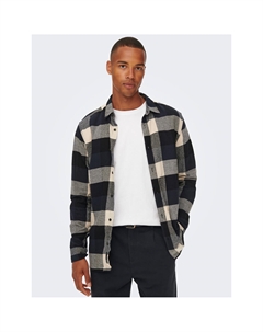 Рубашка прямая в клетку Gudmund Life слимфит синий Laredoute