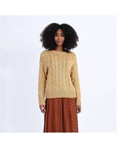 Пуловер с круглым вырезом желтый Laredoute