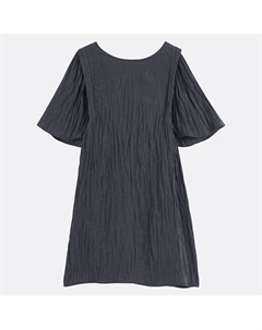 Короткое расклешенное платье короткие рукава-бабочки черный La redoute collections