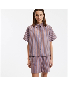 Рубашка оверсайз в полоску с короткими рукавами другие La redoute collections
