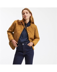 Куртка легкая стеганая прямого покроя на кнопках каштановый Laredoute