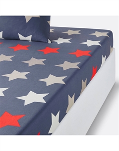Простыня натяжная из хлопка Stars синий Laredoute