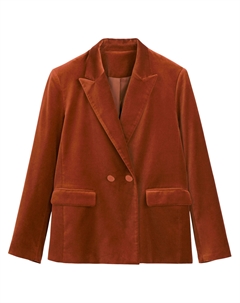 Бархатный пиджак свободного кроя Signature PAULE каштановый Laredoute