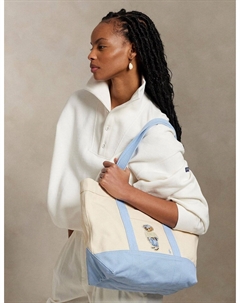 Холщовая сумка-шопер на молнии бежевый Laredoute