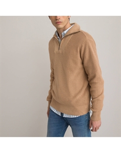 Пуловер с воротником-стойкой из объемного трикотажа бежевый Laredoute