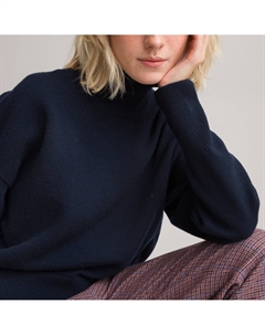 Пуловер Signature из смешанной шерсти изготовлен во Франции синий Laredoute